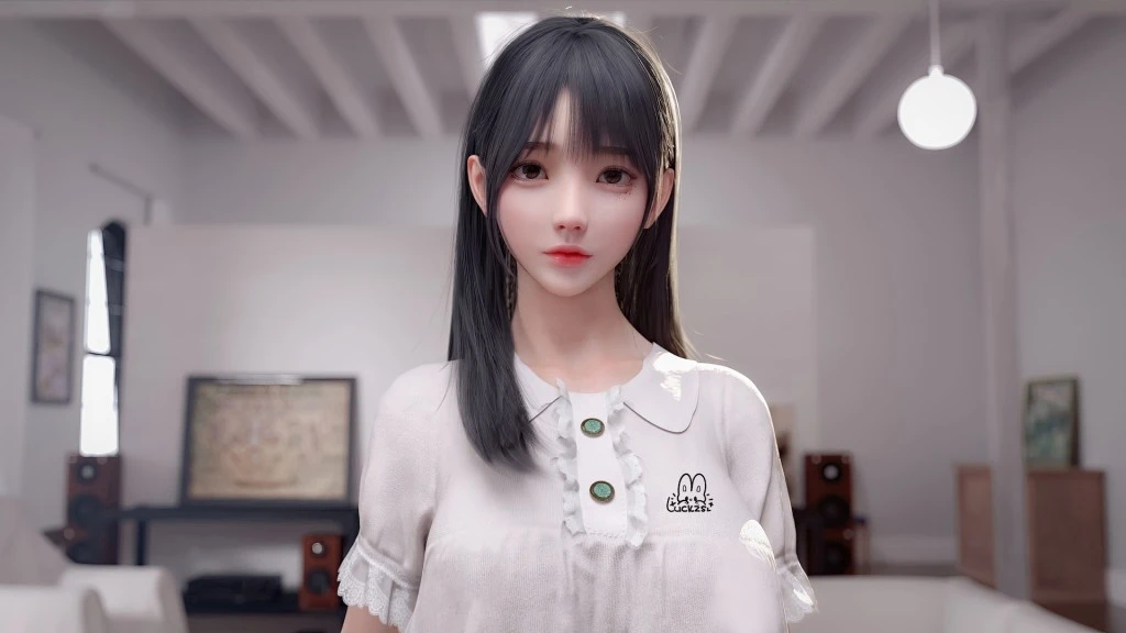 麻匪 女仆 3D 长发白色衣服美女小姐姐麻匪 12k巨清壁纸 11520×6480-MAC星球