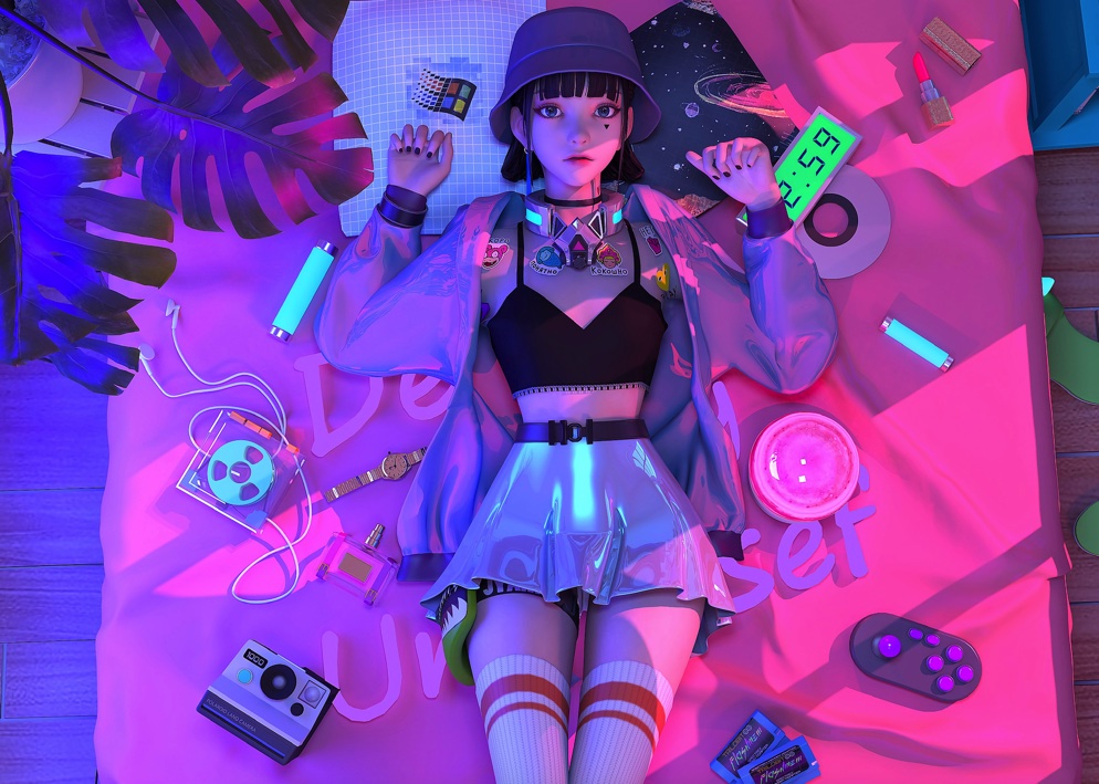 赛博朋克风格奇幻少女 集原美电脑 4K壁纸 3840×2160-MAC星球