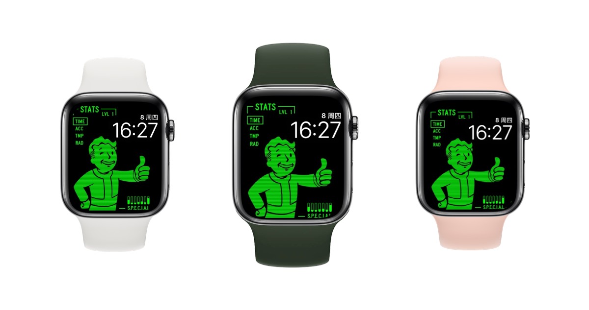 图片[1] - 「辐射哔哔小子&多色可选&时间位置」Fallout Pip-Boy Apple Watch表盘